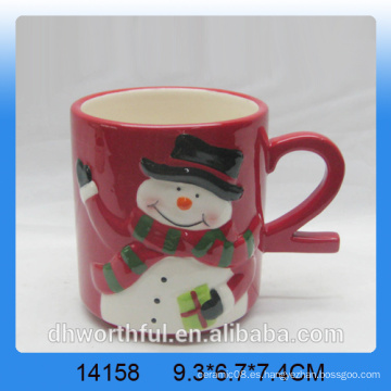Caliente-vendiendo la taza de cerámica de la Navidad con la manija del número